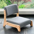 Floor Chair Tatami Chair Made of Wood, high Resilience, Foam Cushion, Solid Wood Back, Perfect for Living Room, Reading, Games, Comfortable Wooden Floor Chair