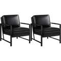 Yaheetech Mid-Century Modern Accent Chairs Set of 2, Black