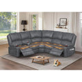 Upgraded 5 Seater Reclining Sofa Set, Living Room Couch (Velvet,Grey)
