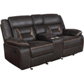 Coaster Greer Reclining Glider Loveseat with USB Charging, Brown 651355