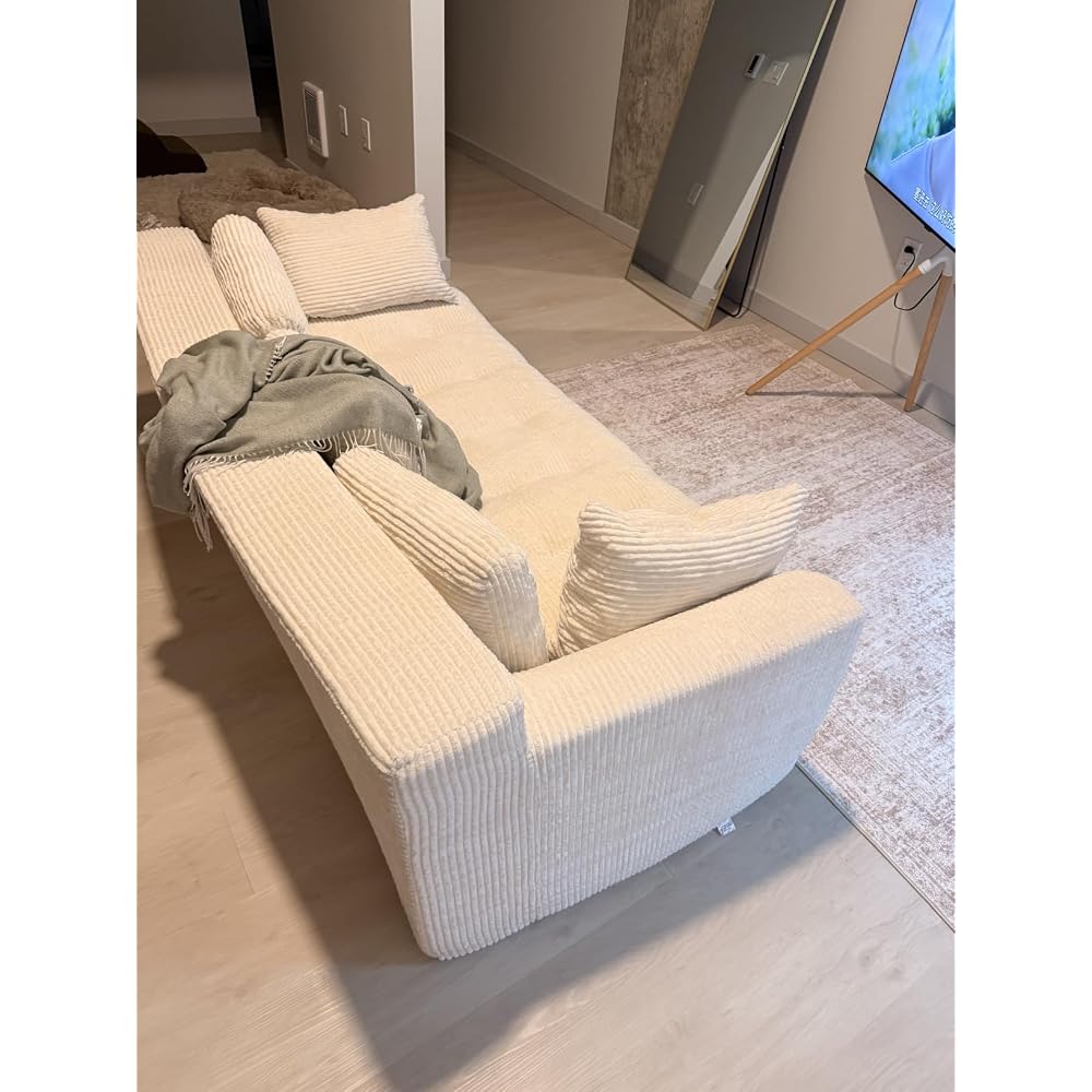 Homkdom Boneless Loveseat Sofa, Convertible Sofa Bed for Small Spaces, Grey