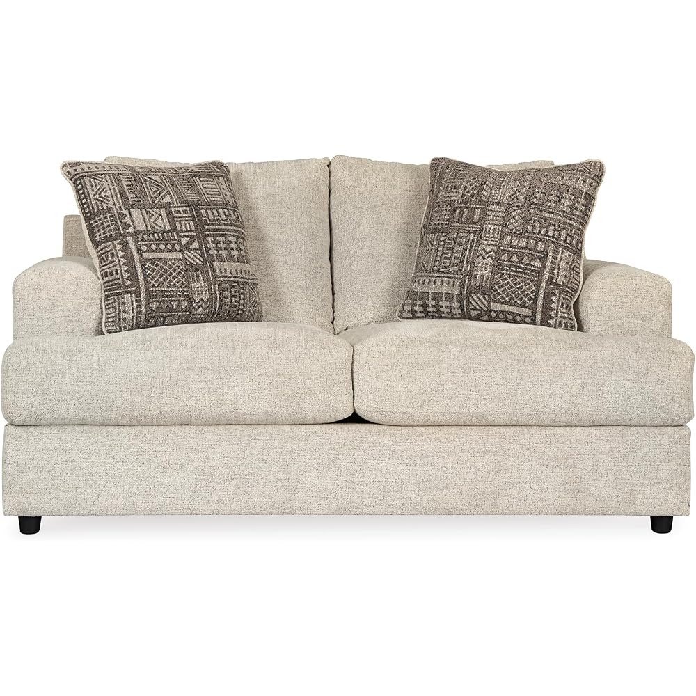 Signature Design by Ashley Soletren Loveseat, Stone Chenille Sofa Couch