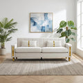 85" Sofa Couch,Velvet Sofa with 2 Pillows & Gold Legs,750 LBs Sturdy Frame Modern Couch for Bedroom,Apartment,Office