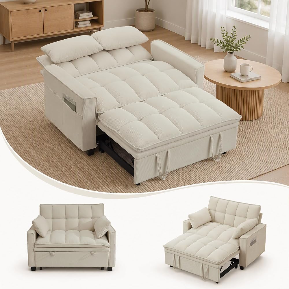 Sleeper Sofa Bed, Convertible Pull Out Couch for for Living Room, Loveseat