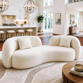 Curved Cream Style Sofa Living Room 2026 new Small Apartment Simple Modern Beauty Salon Store Lounge Area Creativity Settee Reception Company Office Couch